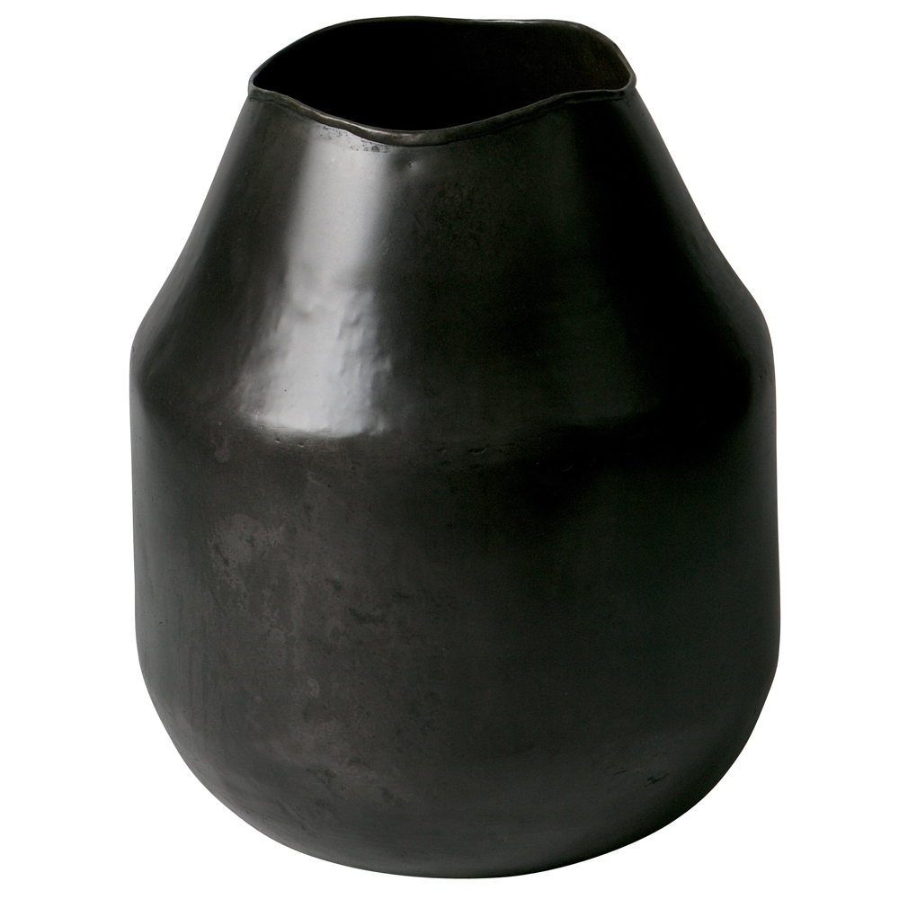 Vintage Vase Artistic Metallvase schwarzes Silber Blumenvase Pflanzpokal