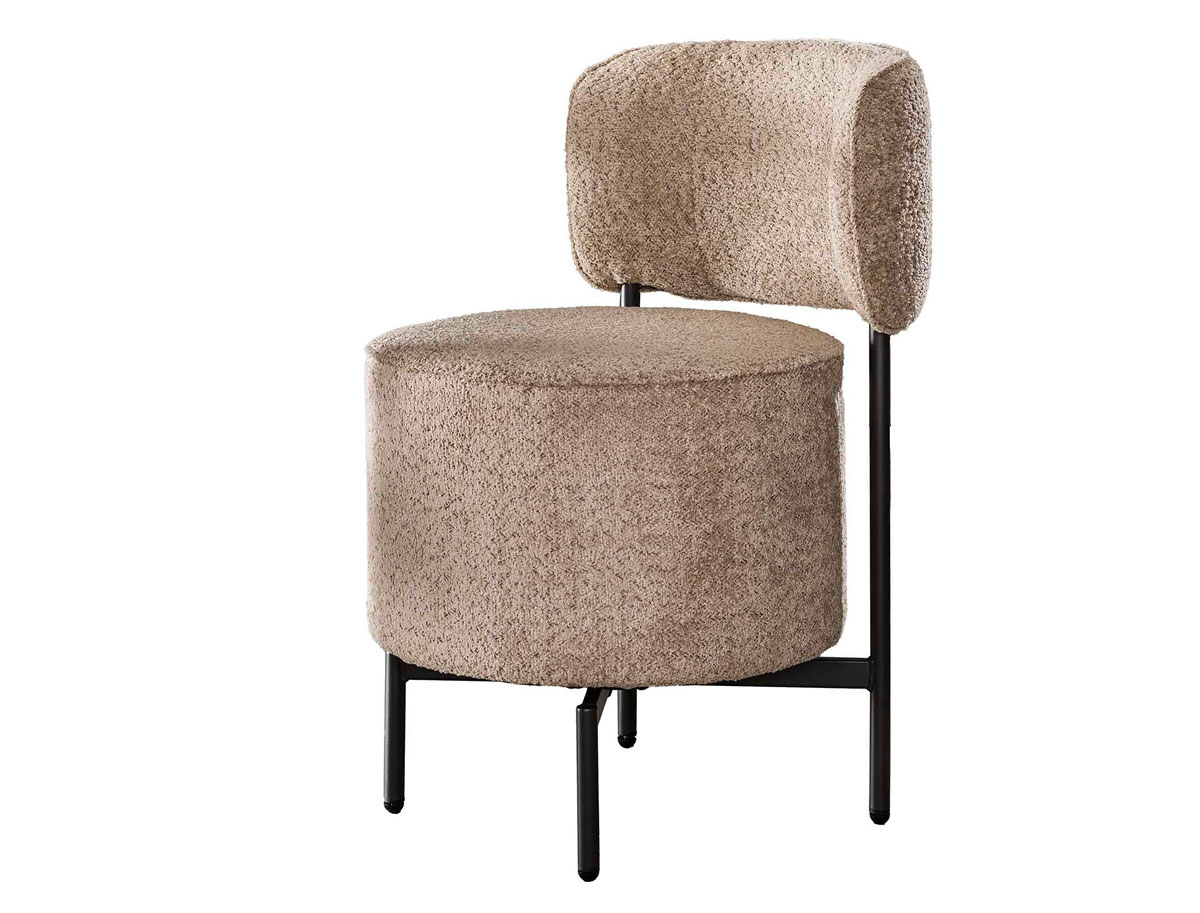 2er Set Esszimmerstuhl GIN drehbarer Sitz Boucle sandfarben