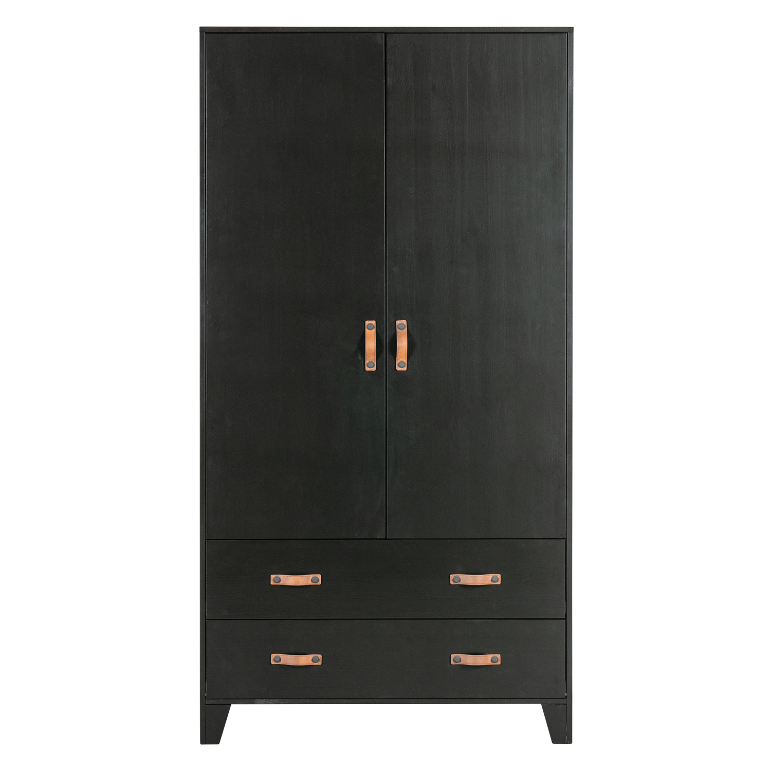 Woood Schrank Kleiderschrank Dian H 180 cm Kiefer schwarz