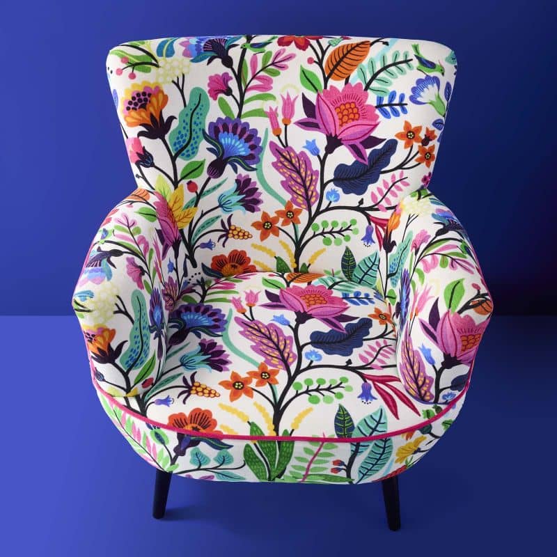 Sessel FLOWER Samt Samtsessel bunt floral