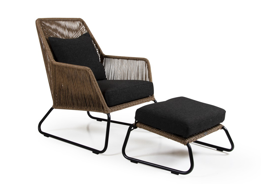 Lounge Gartensessel MIDWAY Kunstrattan braun incl.Kissen
