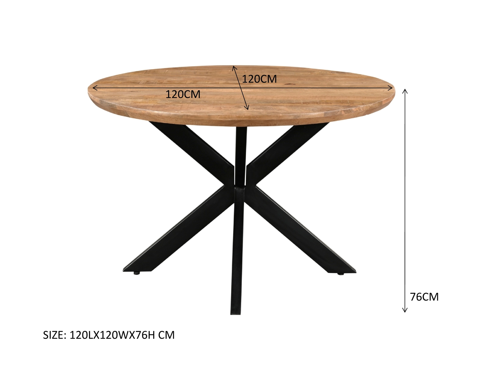 Esstisch Jesper rund Ø 120 cm Mangoholz natur  