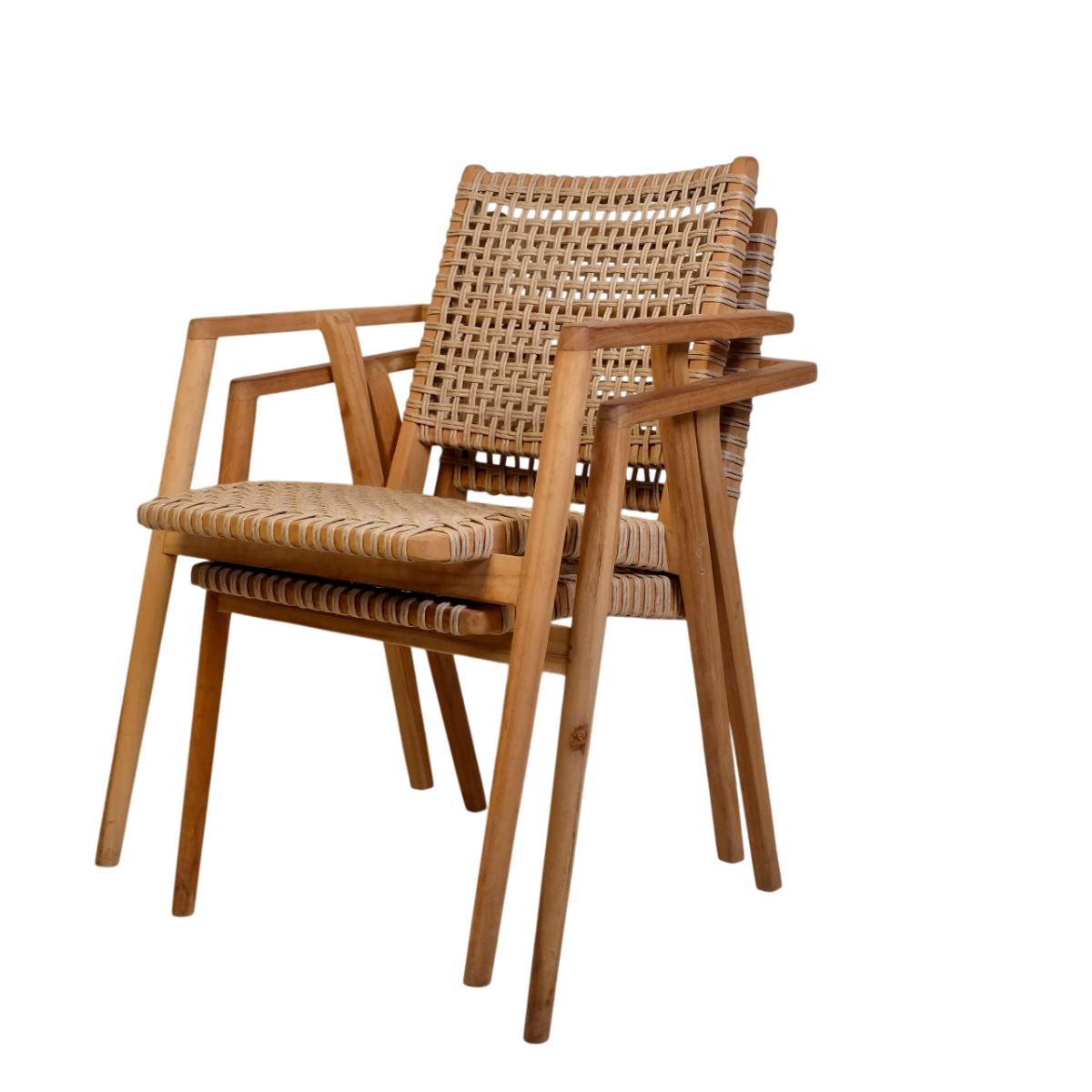 Gartenstuhl Esszimmerstuhl Stacking Anya Stuhl Stapelstuhl Rattan Teak natur