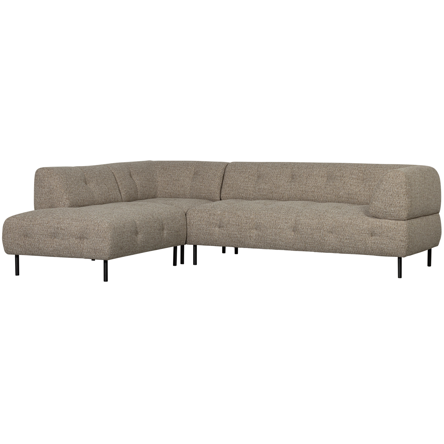 Lloyd Ecksofa links grober Webstoff braun-melange