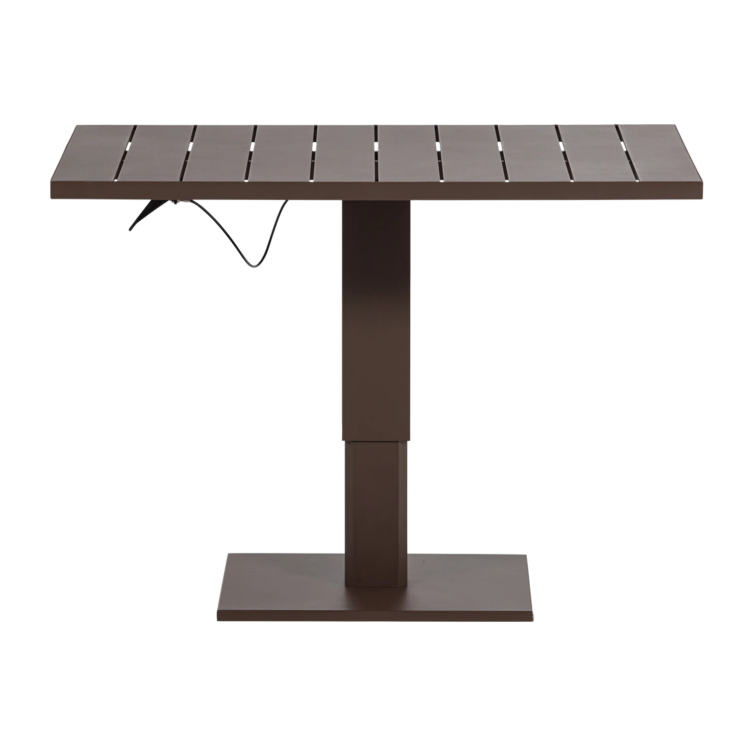 Gartentisch TESSO höhenverstellbar 100 x 80 cm Aluminium braun