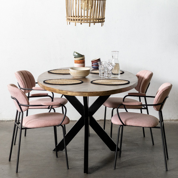 Esstisch Max oval 200 x 100 cm Mango Holz Fischgräte Tisch