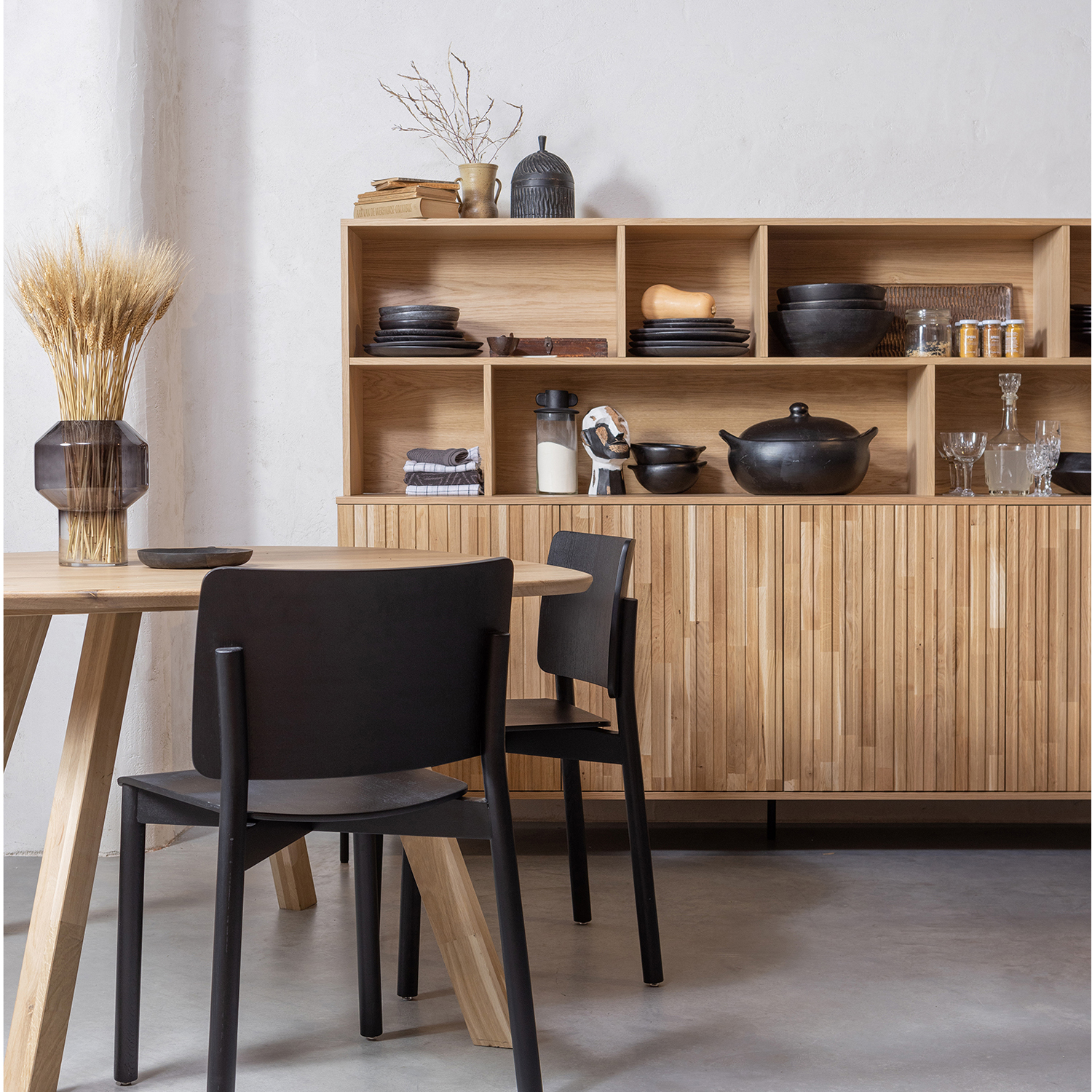 Schrank New Gravure 200 cm Eiche natur Anrichte