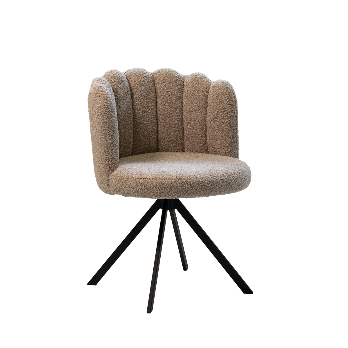 Esszimmerstuhl SABI drehbar Teddy Stoff taupe