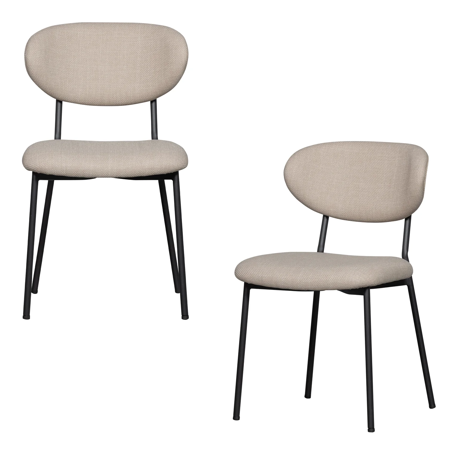 2er Set Esszimmerstuhl KJELD Webstoff natur