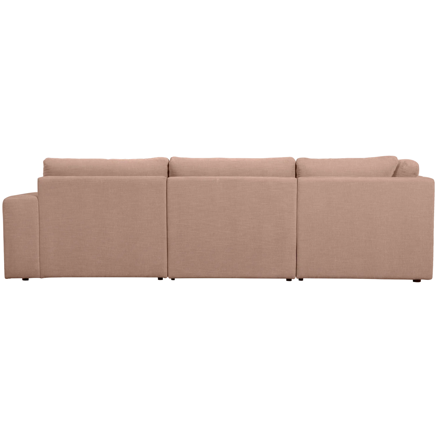 Ecksofa FAMILY Webstoff rosa Recamiere mit Rundung links