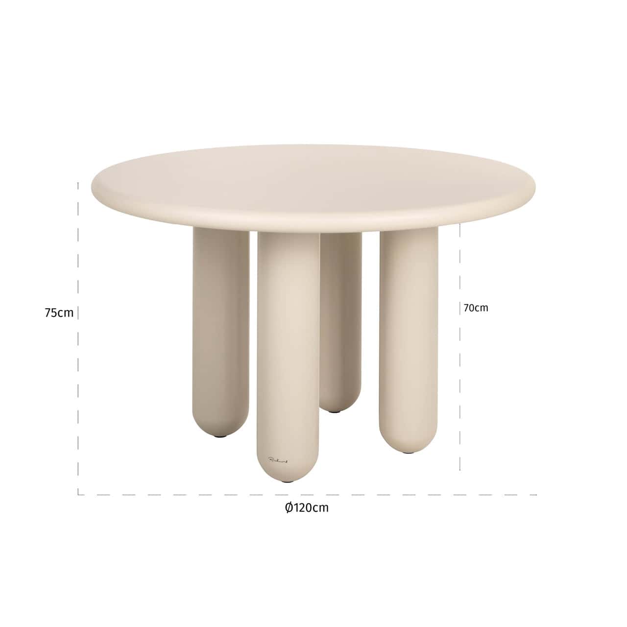 Esstisch Calma rund Ø 120 cm MDF Metall beige