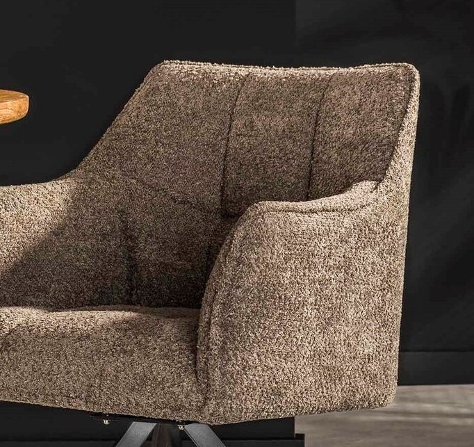 2er Set Armlehnstuhl Fino Boucle taupe drehbar