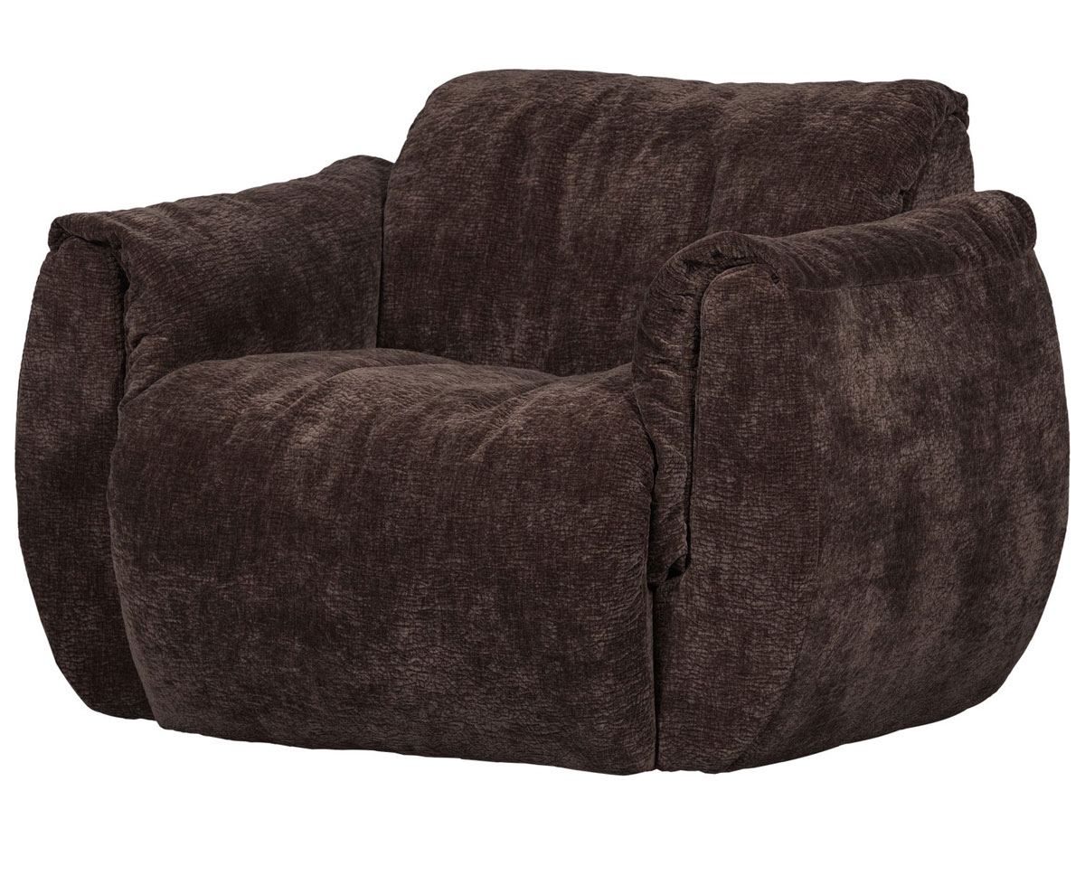 Sessel BAGGY drehbar 3D Chenille dunkelbraun