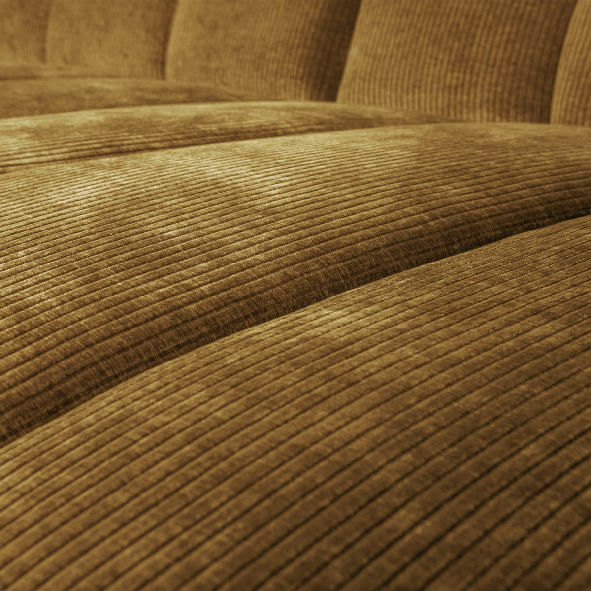 woood Chaiselongue Sofa MOJO rechts gerippter Stoff honiggelb