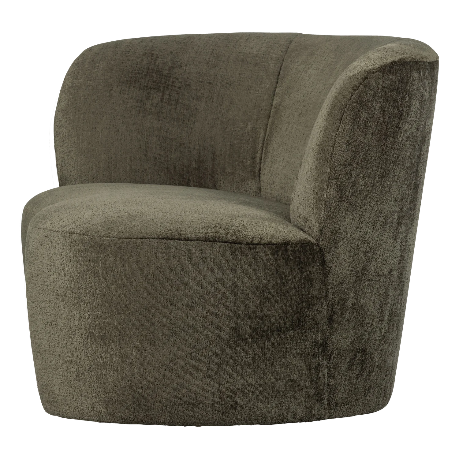 Kleines Sofa Stone links 112 cm Struktur-Samt warmgrün Loungesofa