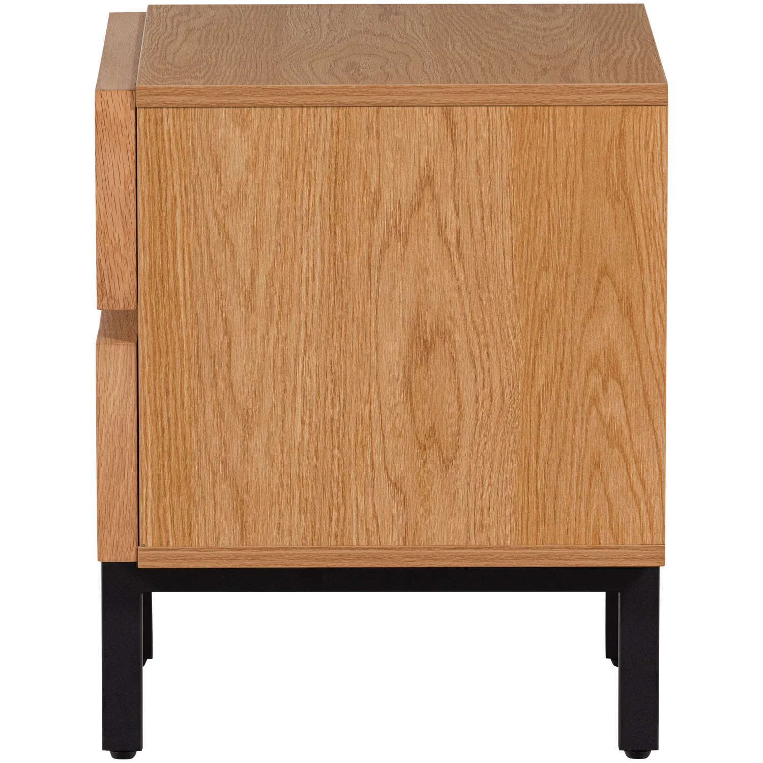Nachtschränkchen TOURS H 51 cm mit 2 Schublade MDF Melamin beschichtet natur