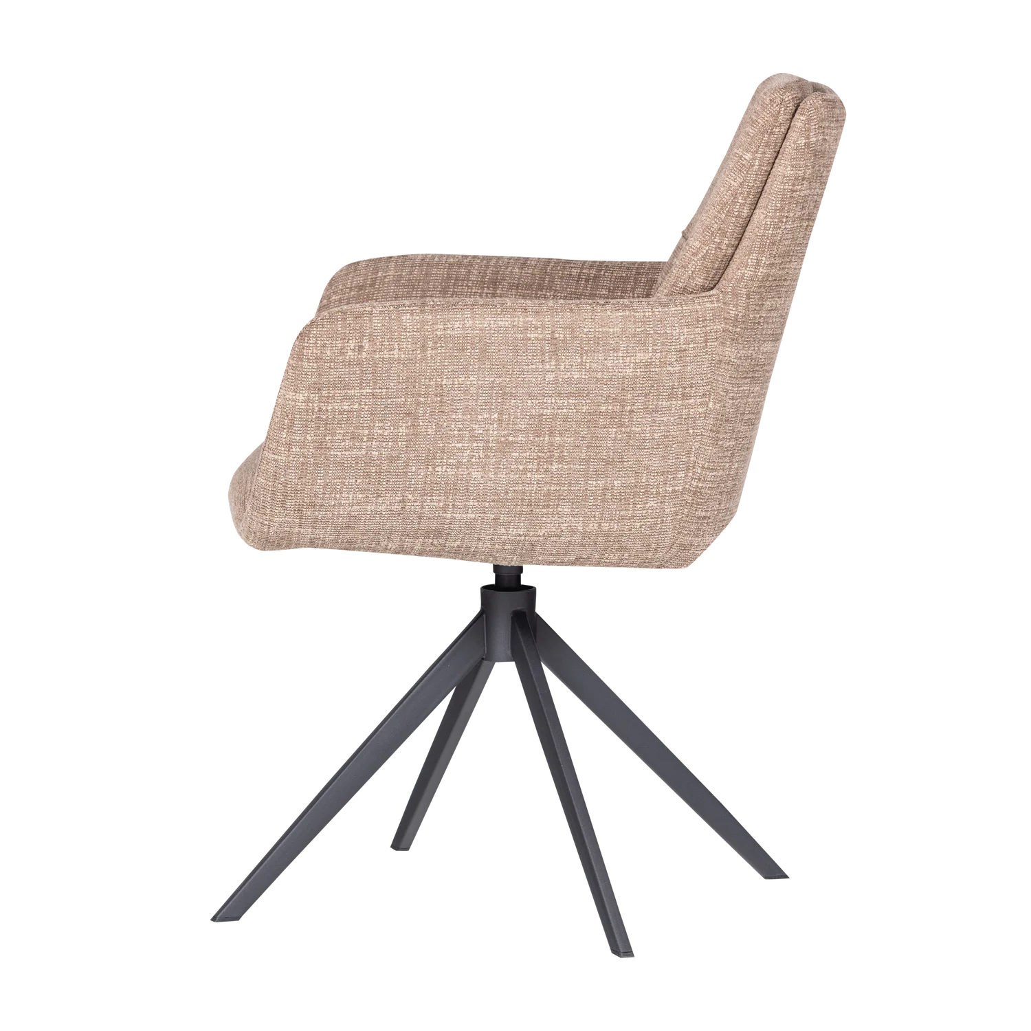 Armlehnstuhl GRANT drehbar Melange Stoff sandfarben Drehstuhl