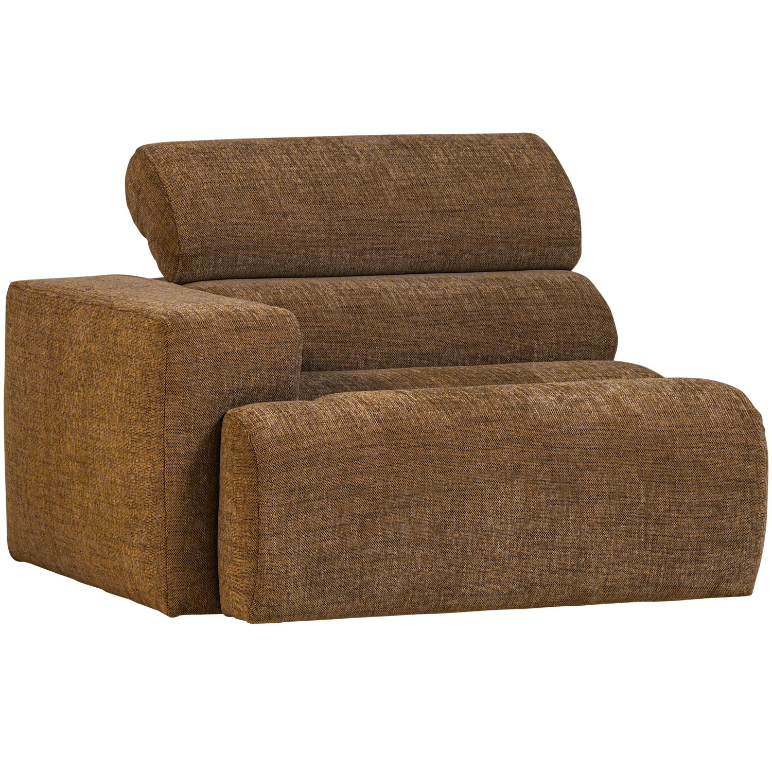 Sofaelement NOVI mit Armlehne links Element Webstoff karamell melange