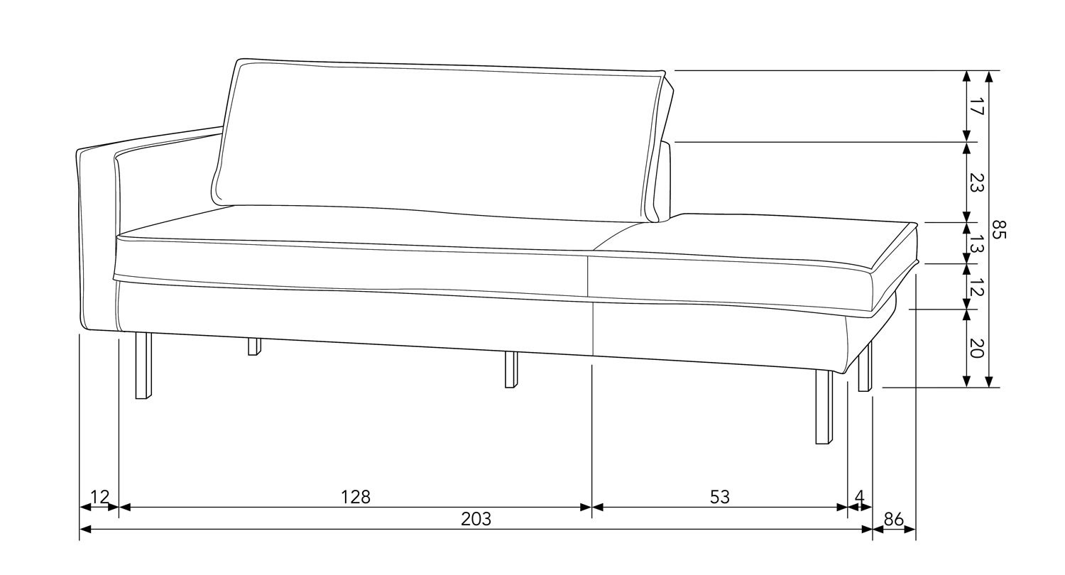 Sofa Chaiselongue RODEO Recamiere Samt pistazie links Tagesbett