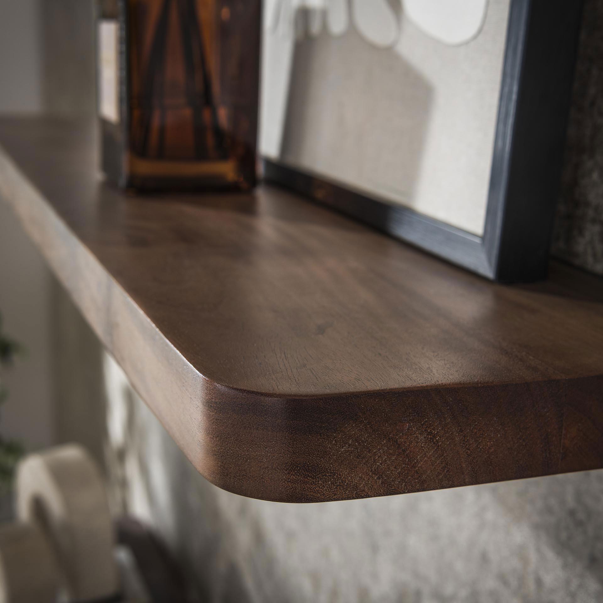 Wandregal Soul 120 cm Akazie Massivholz braun Regal