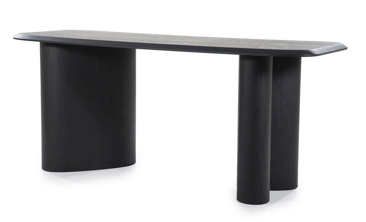 Bartisch Walter 220 x 80 cm Eiche Furnier schwarz