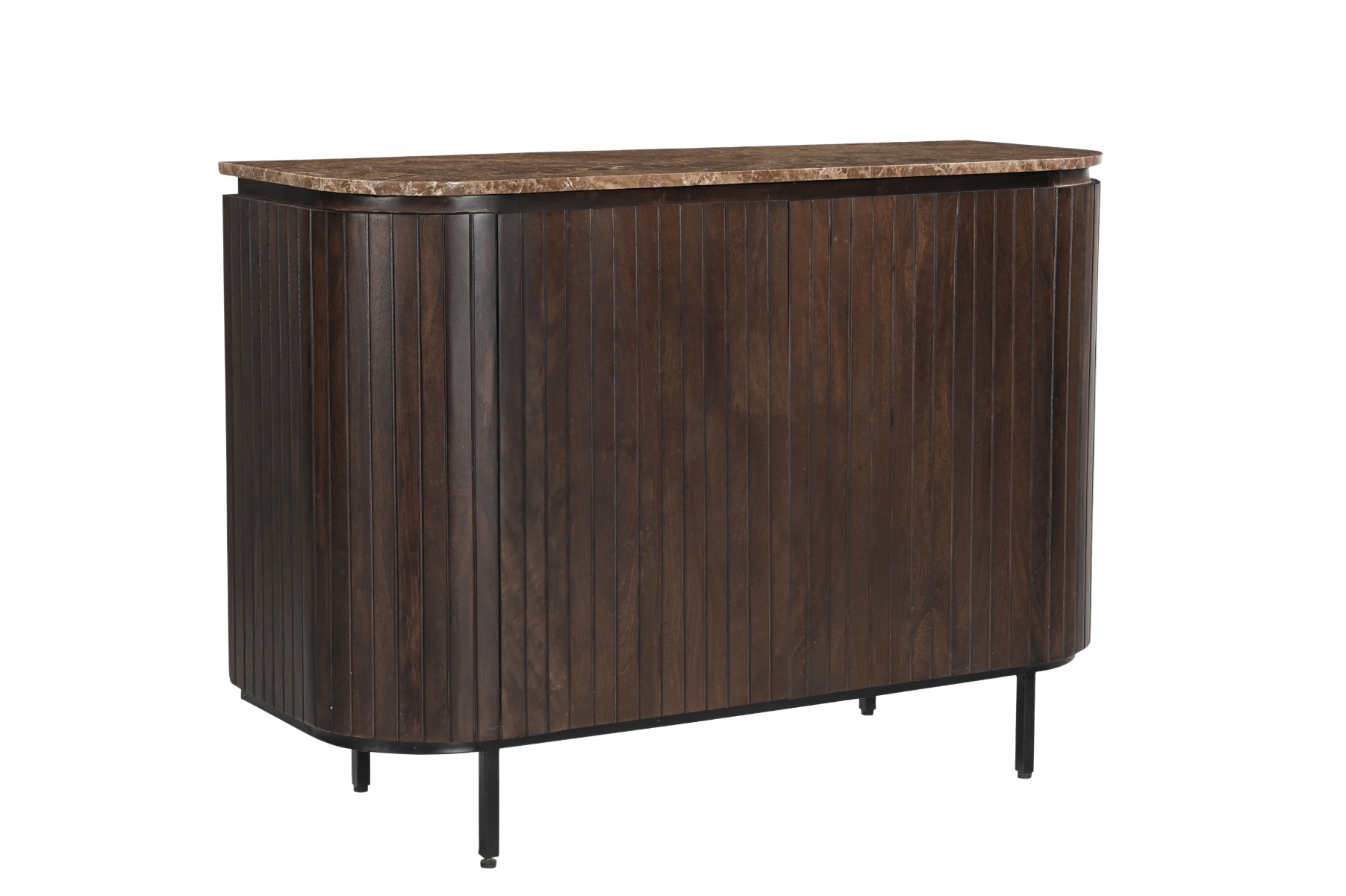 Sideboard Anrichte Nora Emperador 115 cm Mangoholz Marmor braun