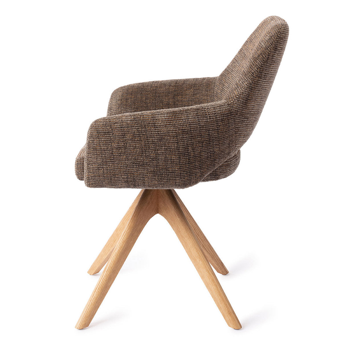 Esszimmerstuhl YANAI drehbar – Kastanie mit Gestell in Eiche hell