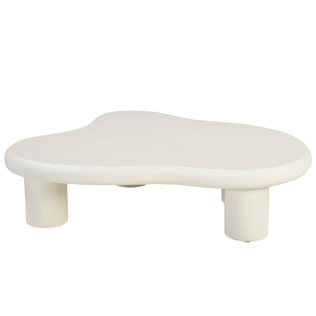 Couchtisch Feline 120 x 88 cm organisch MDF Beton Cremeweiß
