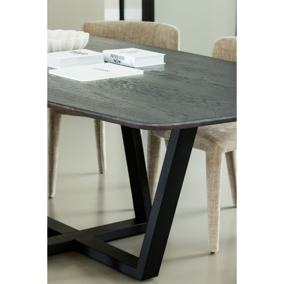 woood Esstisch DÄNISCH 220 x 100 cm oval Eiche massiv braun