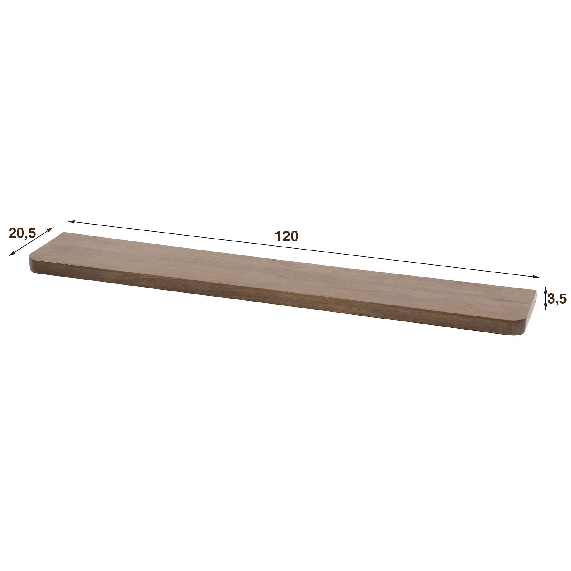 Wandregal Soul 120 cm Akazie Massivholz braun Regal