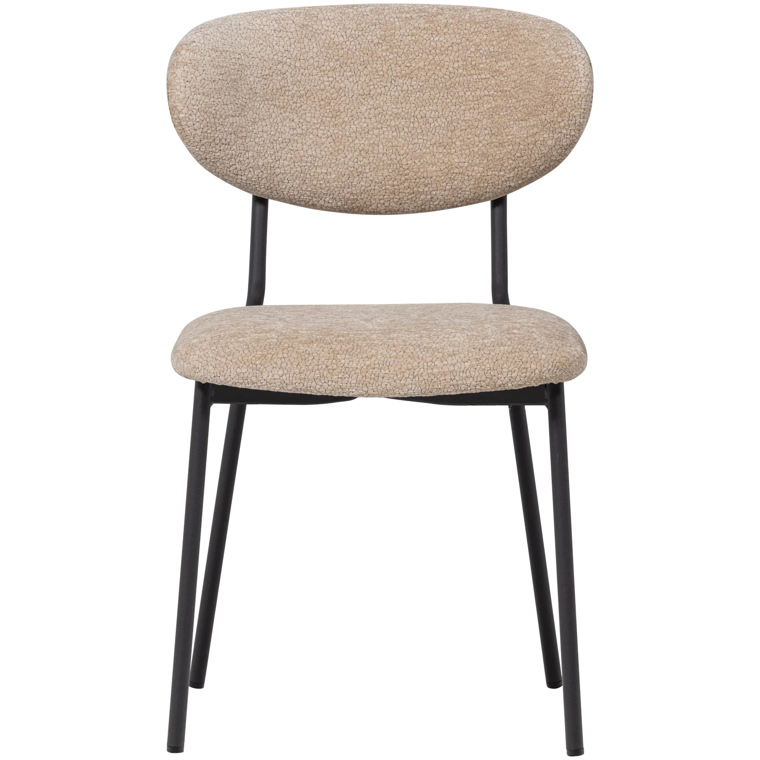 2er Set Esszimmerstuhl KJELD Struktur Chenille natur