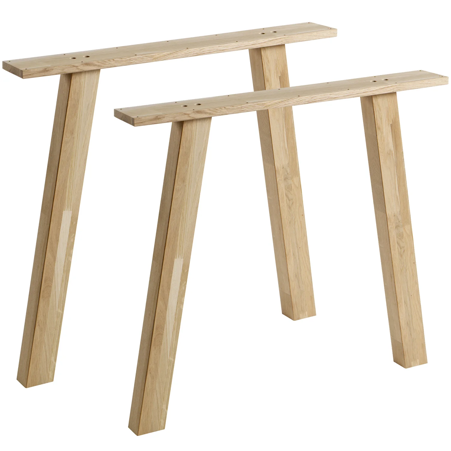 2er Set Tischbeine TABLO A-LEGS Eiche Massivholz natur