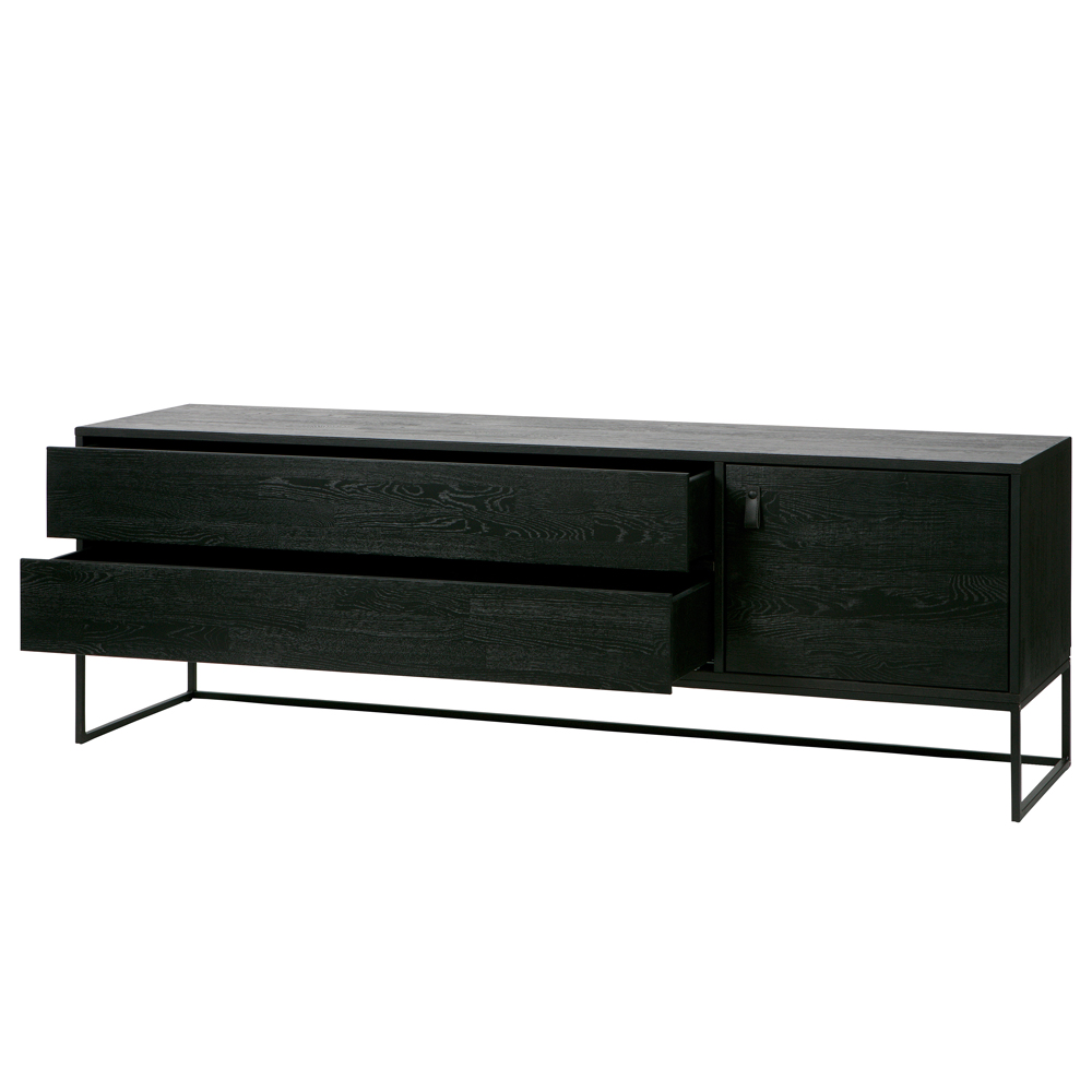 woood TV Möbel Lowboard Silas 180 cm schwarz