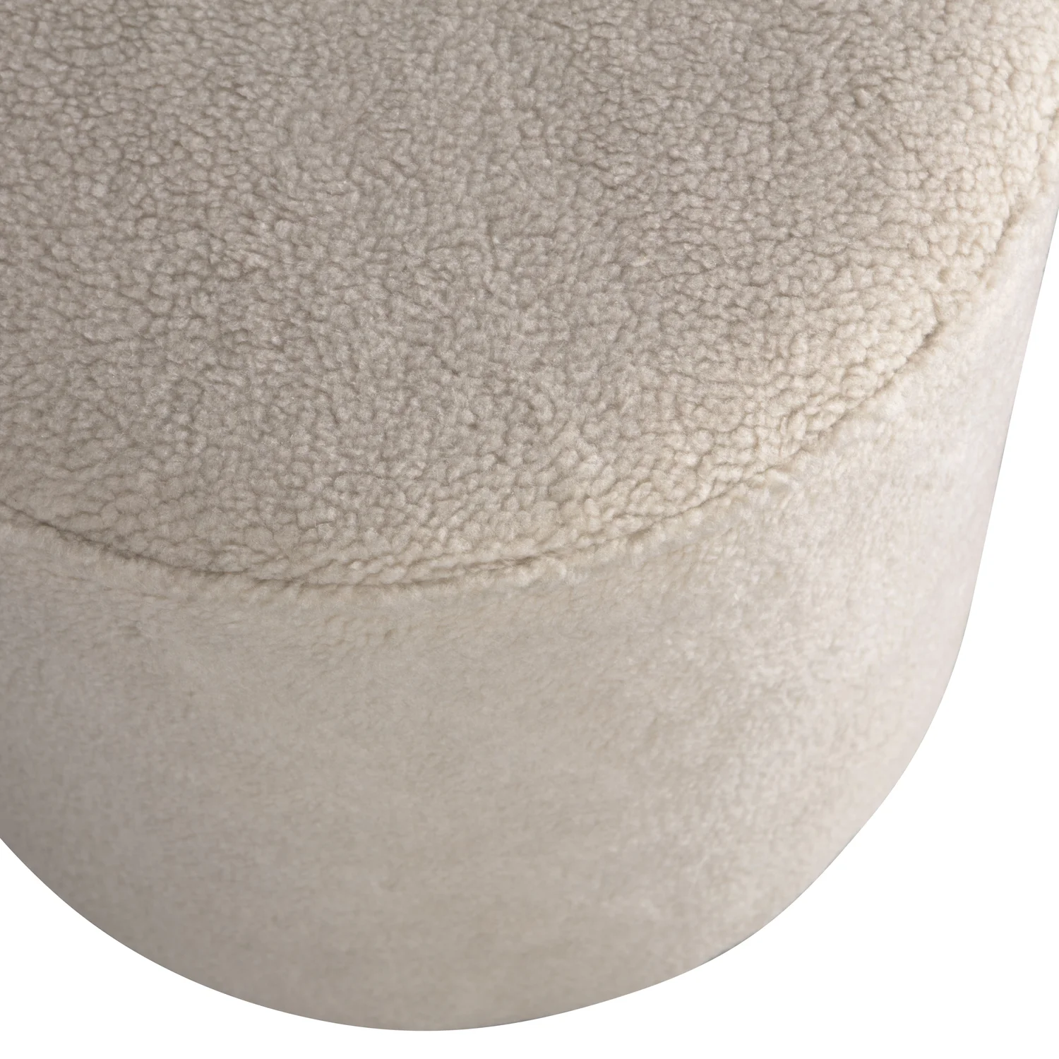 Sitzhocker Hocker Ø 46 cm SARA Teddystoff off white