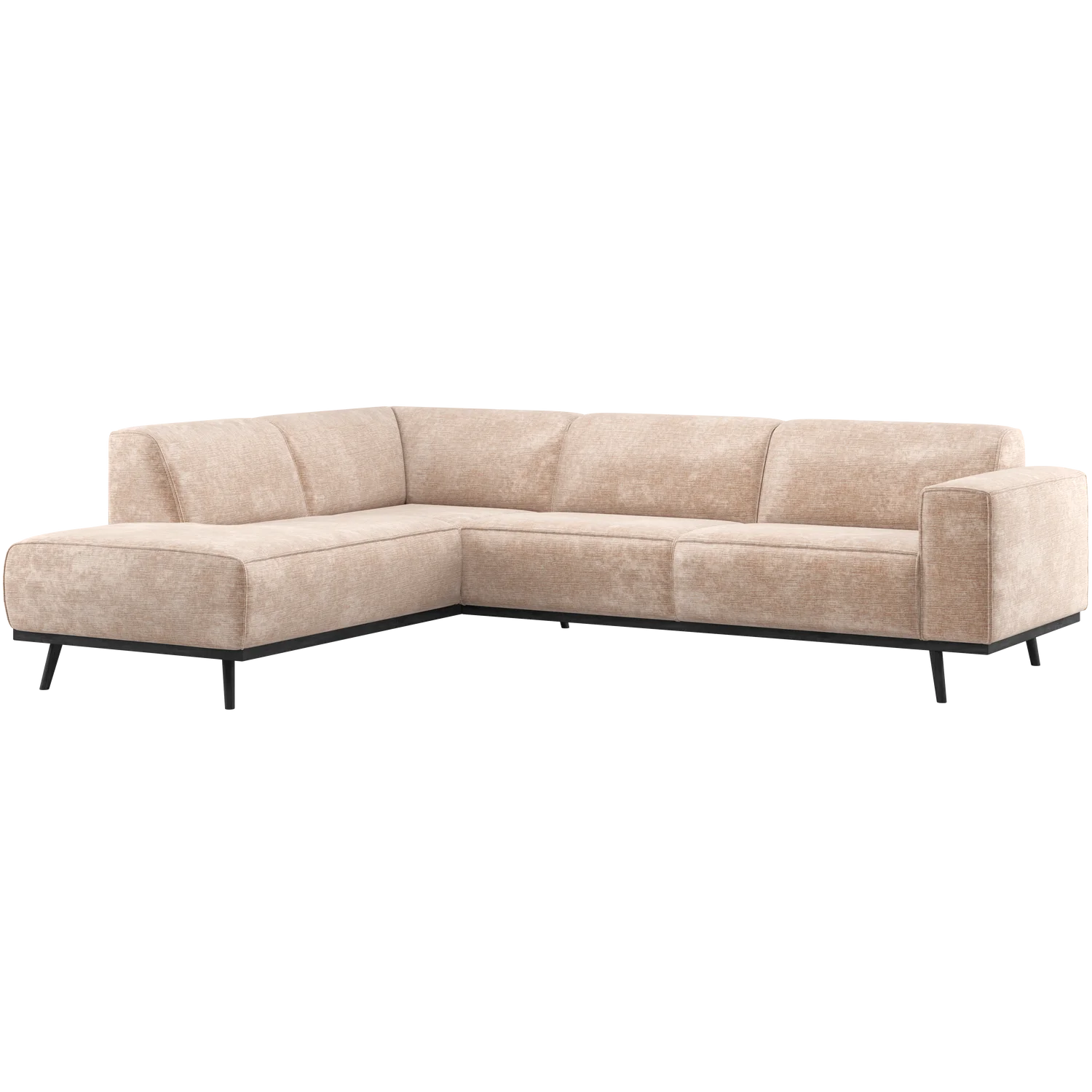 Eckgsofa STATEMENT Samt-Chenille natur Longchair links