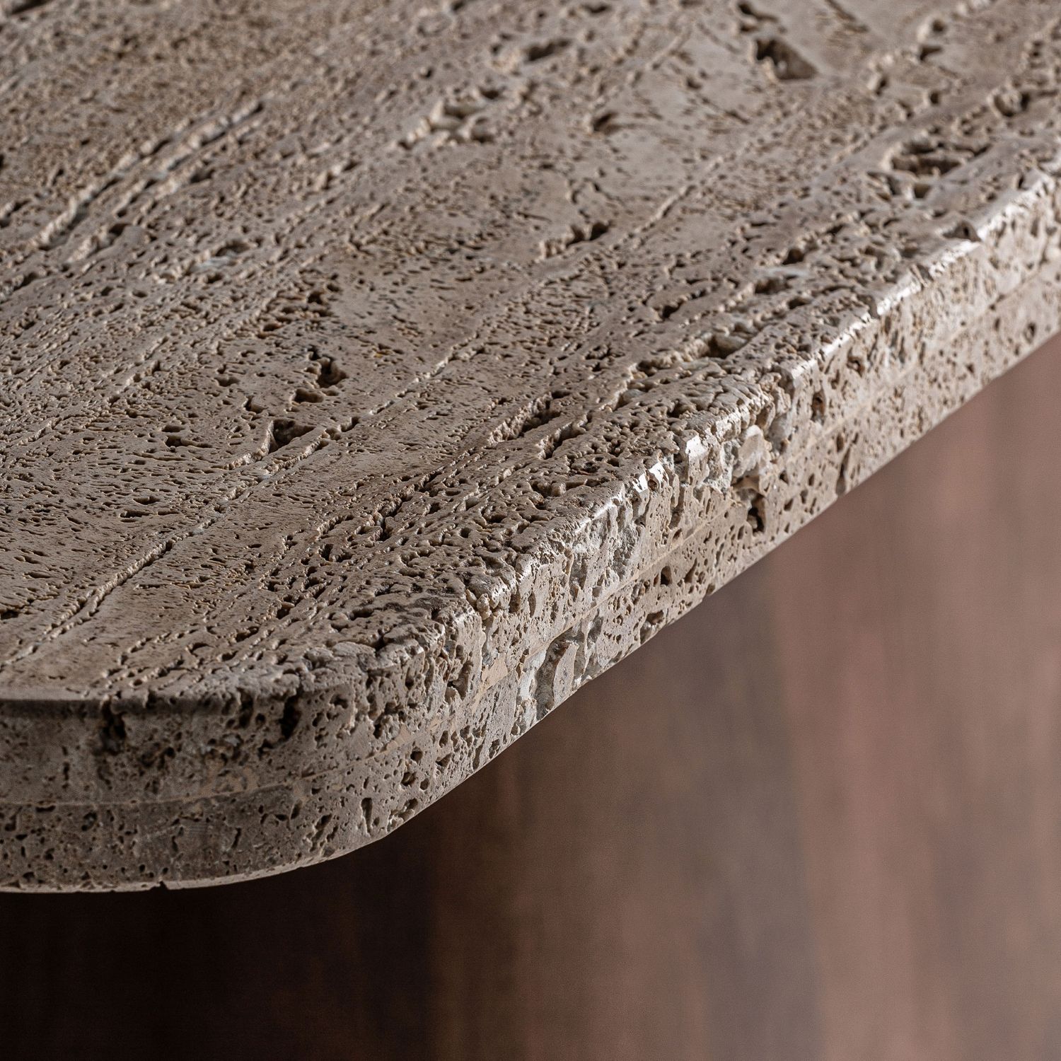 Designer Esstisch „Sannum“ 220 cm Travertin Mangoholz