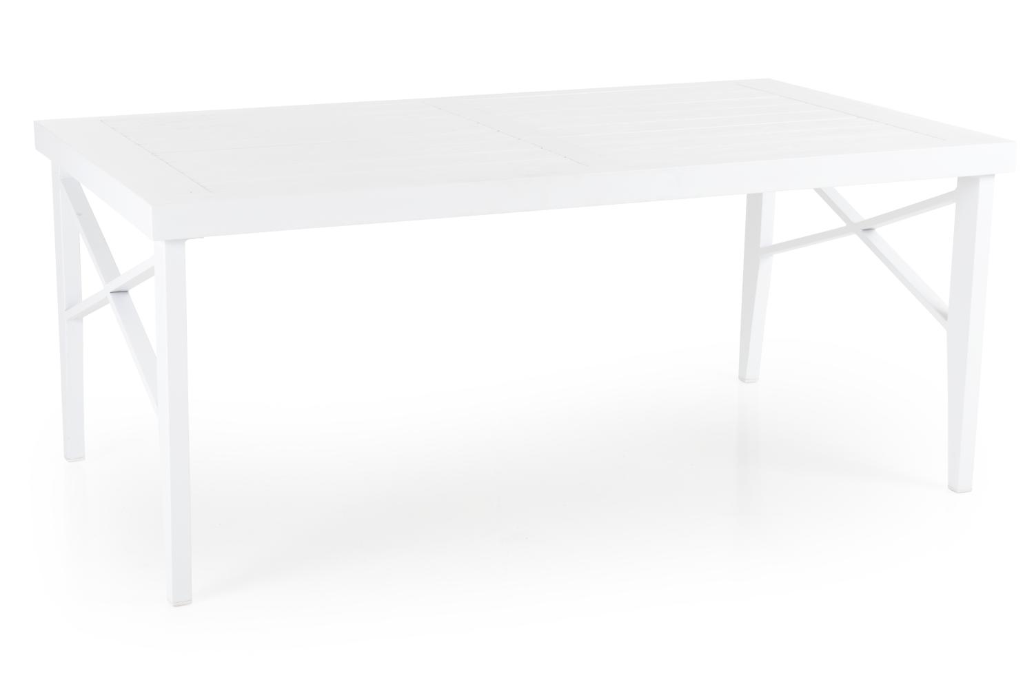 ANGEBOT! 4 tlg. Gartenmöbel Lounge Gruppe Aluminium weiss incl. blaue Kissen