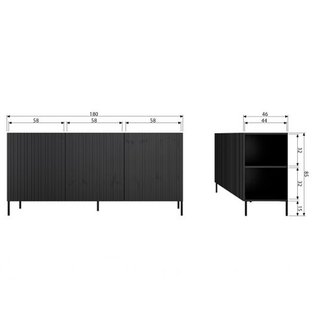 woood Kommode Gravure B 180 cm Esche
