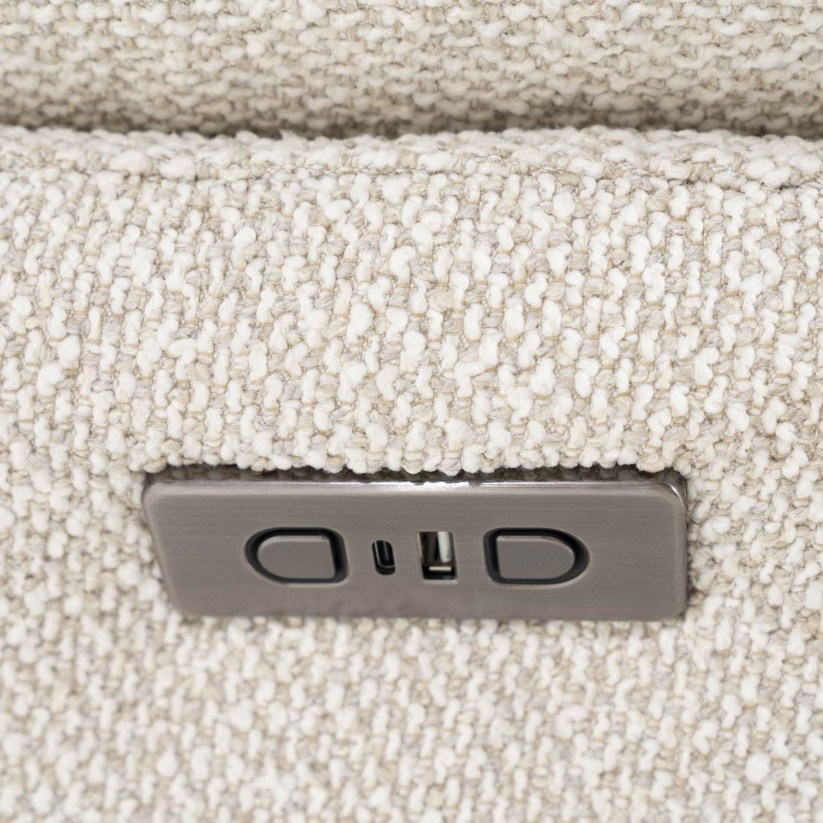 Relaxsessel Caleb elektrisch verstellb. mit Hocker Stoff beige