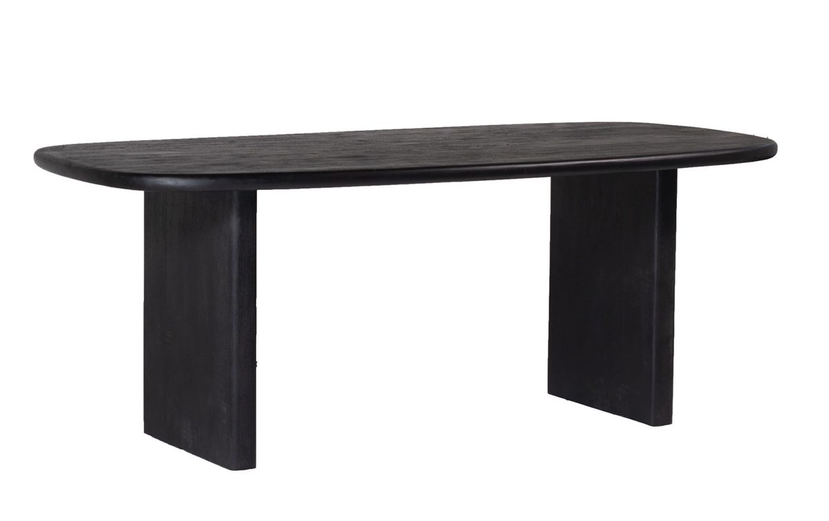 Esstisch AGIN oval 200 x 100 cm schwarz Mango Holz