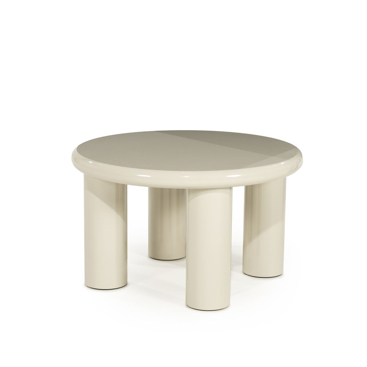 Beistelltisch Bloop Ø 60 cm MDF High Gloss beige Couchtisch