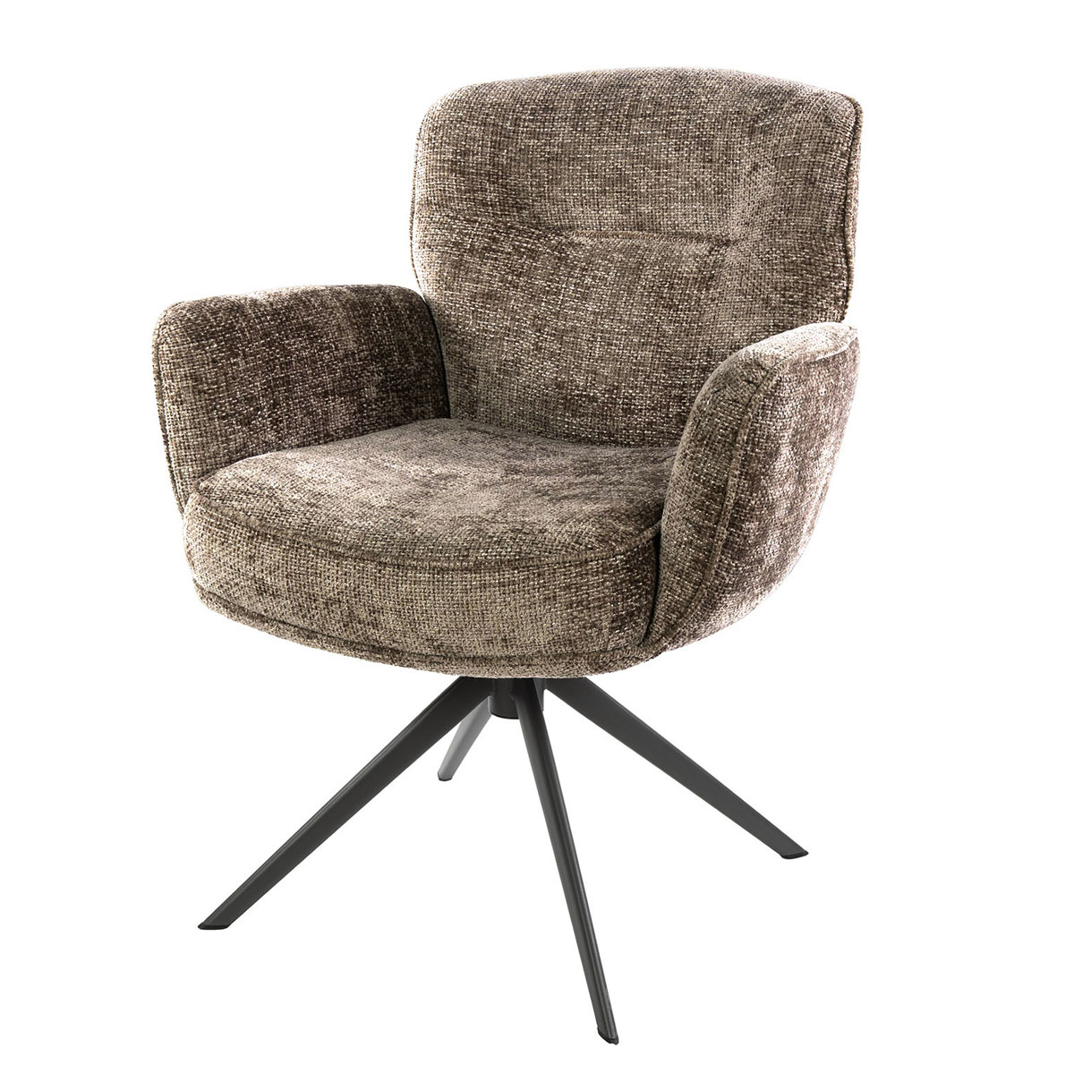 Armlehnstuhl LORENZO drehbar Chenille Stoff champagner