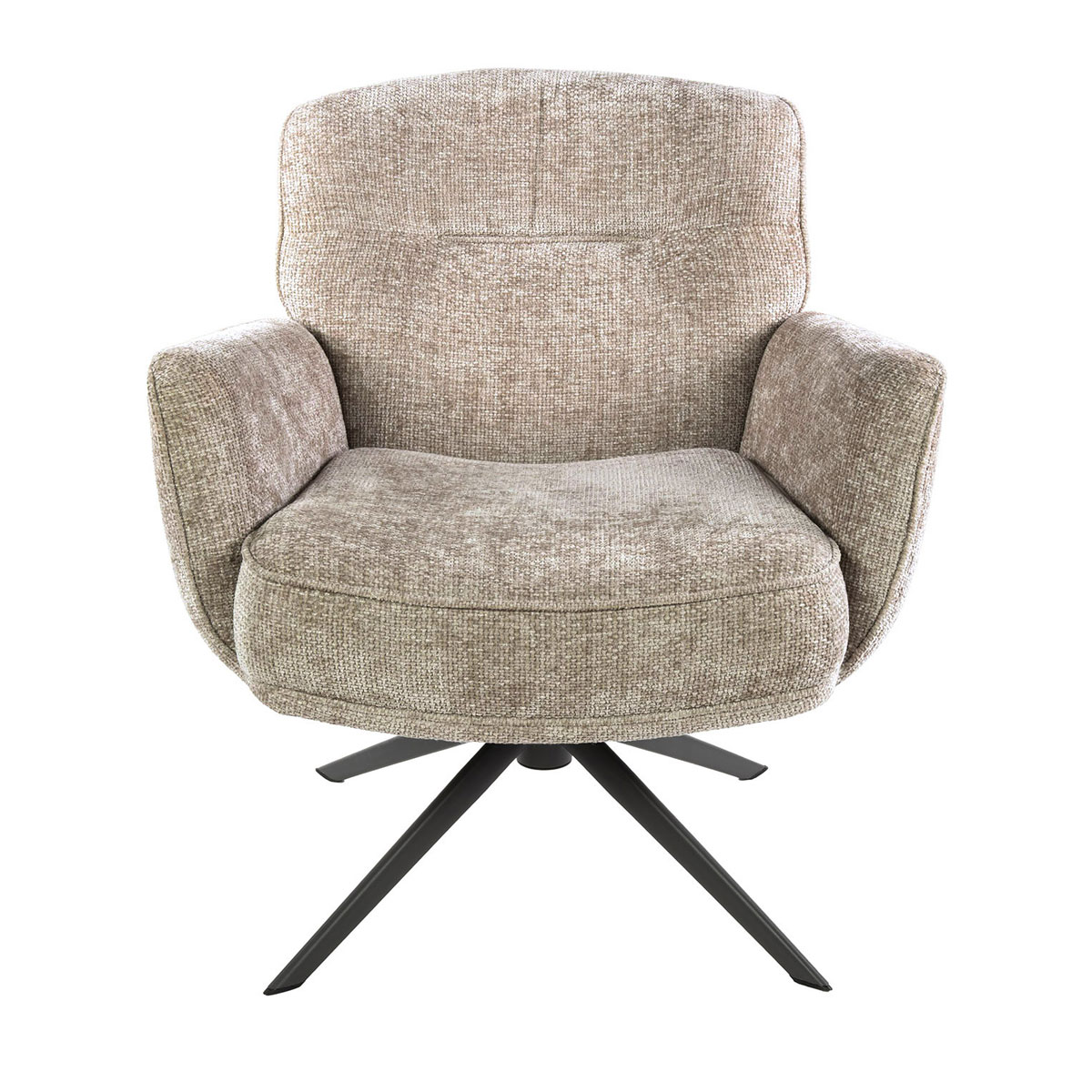 Sessel LORENZO drehbar weiches Chenille sandfarben Drehsessel Relaxsessel