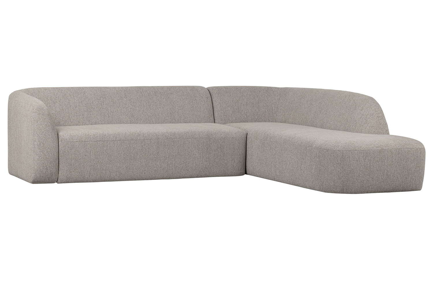 Eckgarnitur Sloping Chenille off white melange Ecksofa Longchair rechts