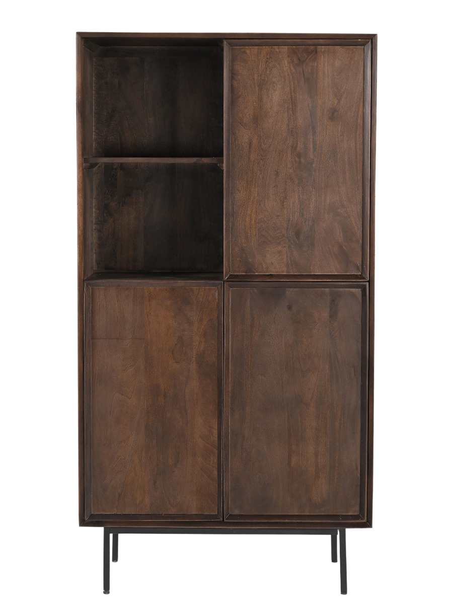 Aufbewahrungsschrank Ravenstein H 170 cm Mangoholz braun