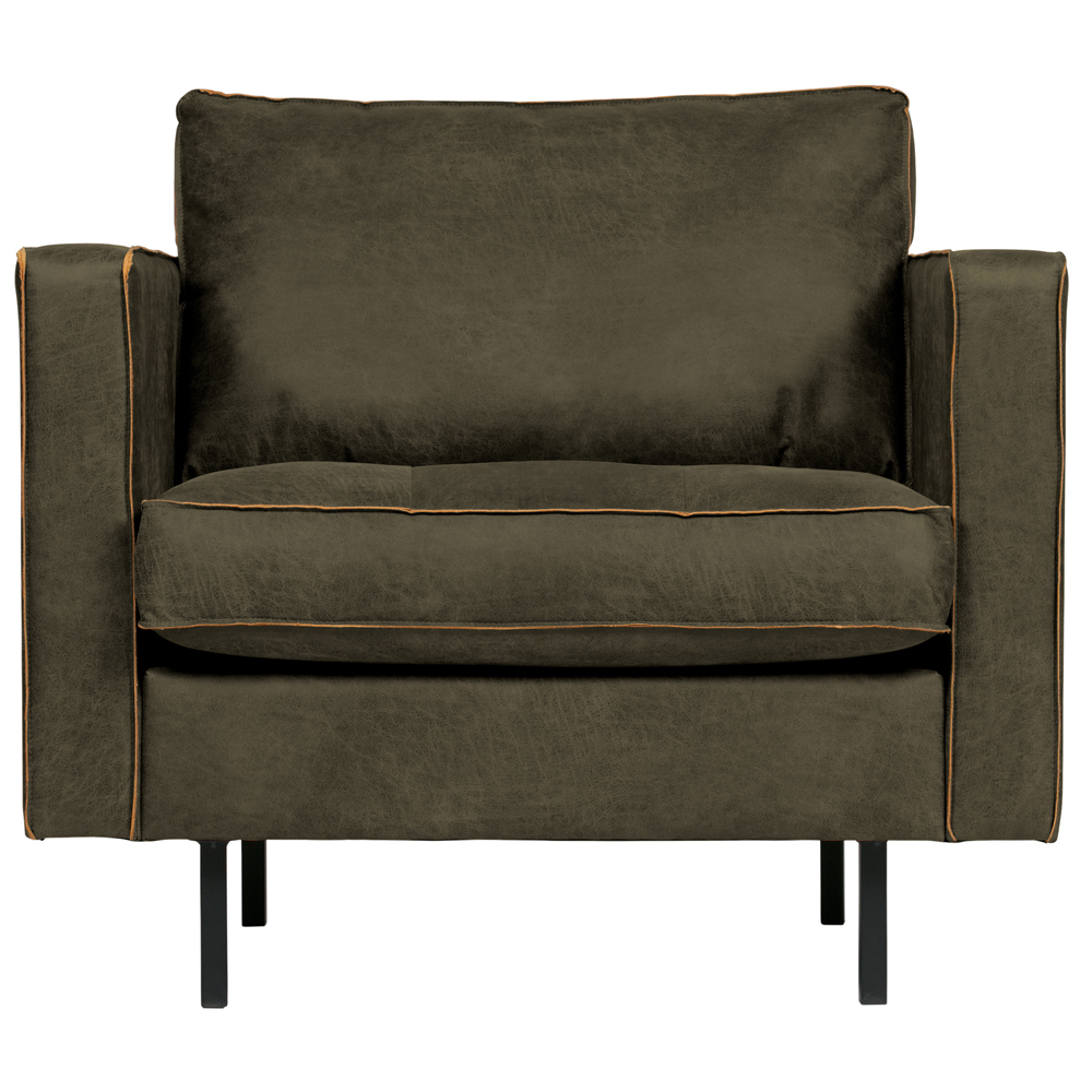 1,5 Sitzer Sessel Rodeo Classic armygrün recyceltes Leder
