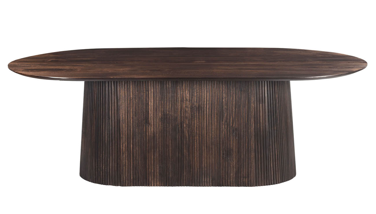 Esstisch Salvator oval 230 x 110 cm Mangoholz Farbe wallnuss