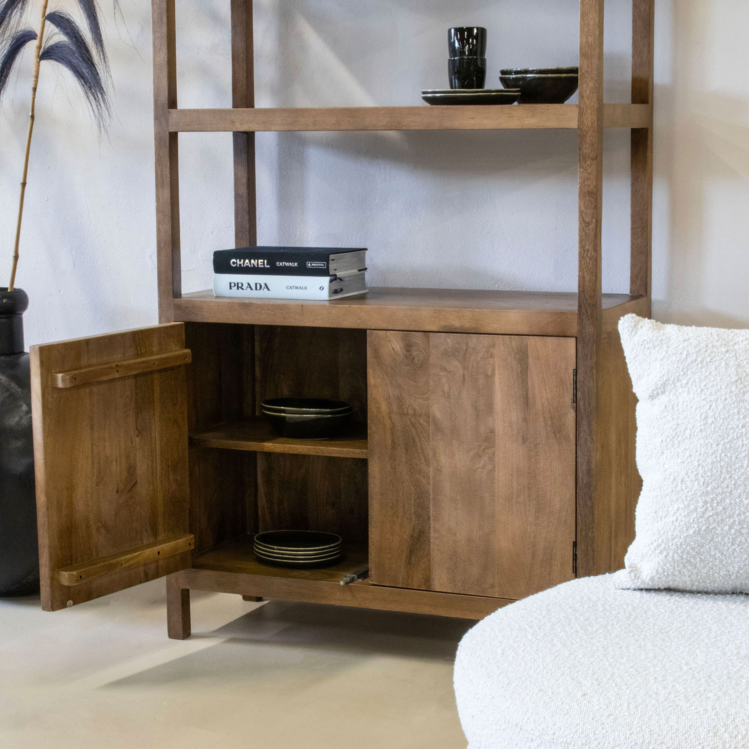 Schrank Regal ANTONI Mangoholz natur Wandschrank