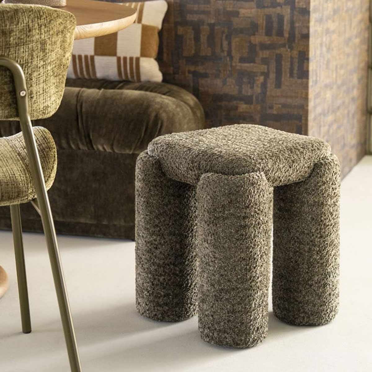 Pouf Omla H 47 cm grün Hocker Sitzhocker