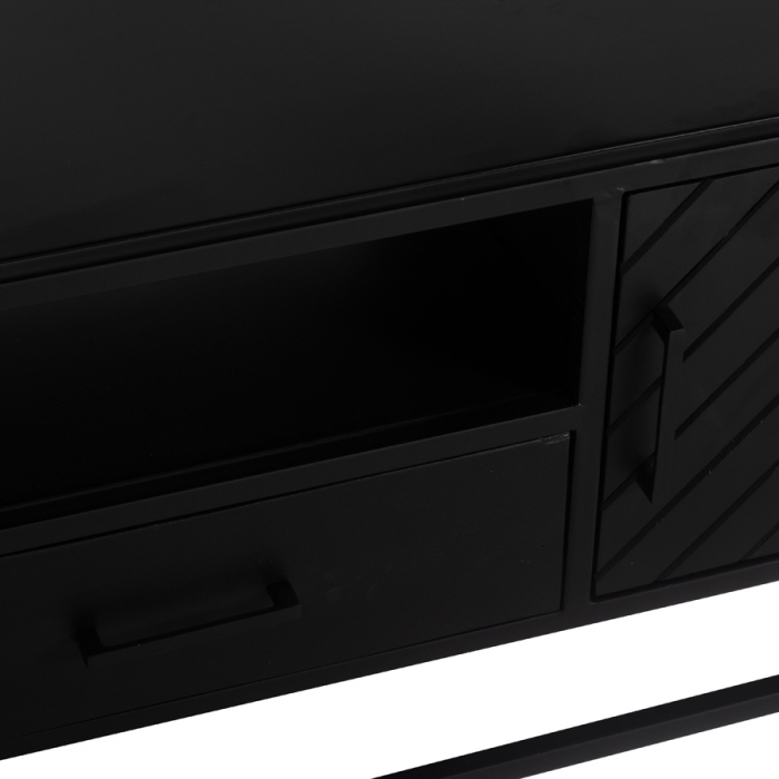 Industrie TV Lowboard BOB 165 cm Mangoholz Fischgrät schwarz